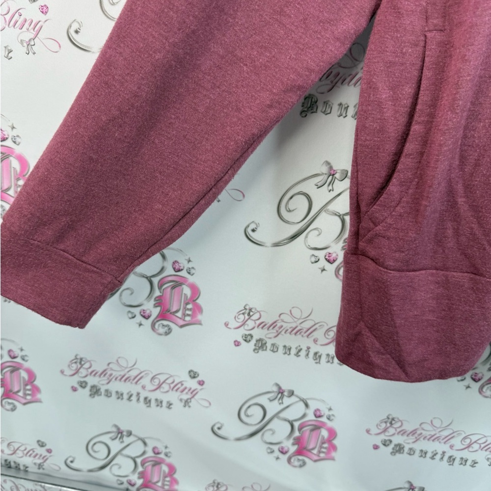 Hyba sweater zip up hoodie red wine Burgundy zipper soft cozy Sweater - Picture 10 of 16